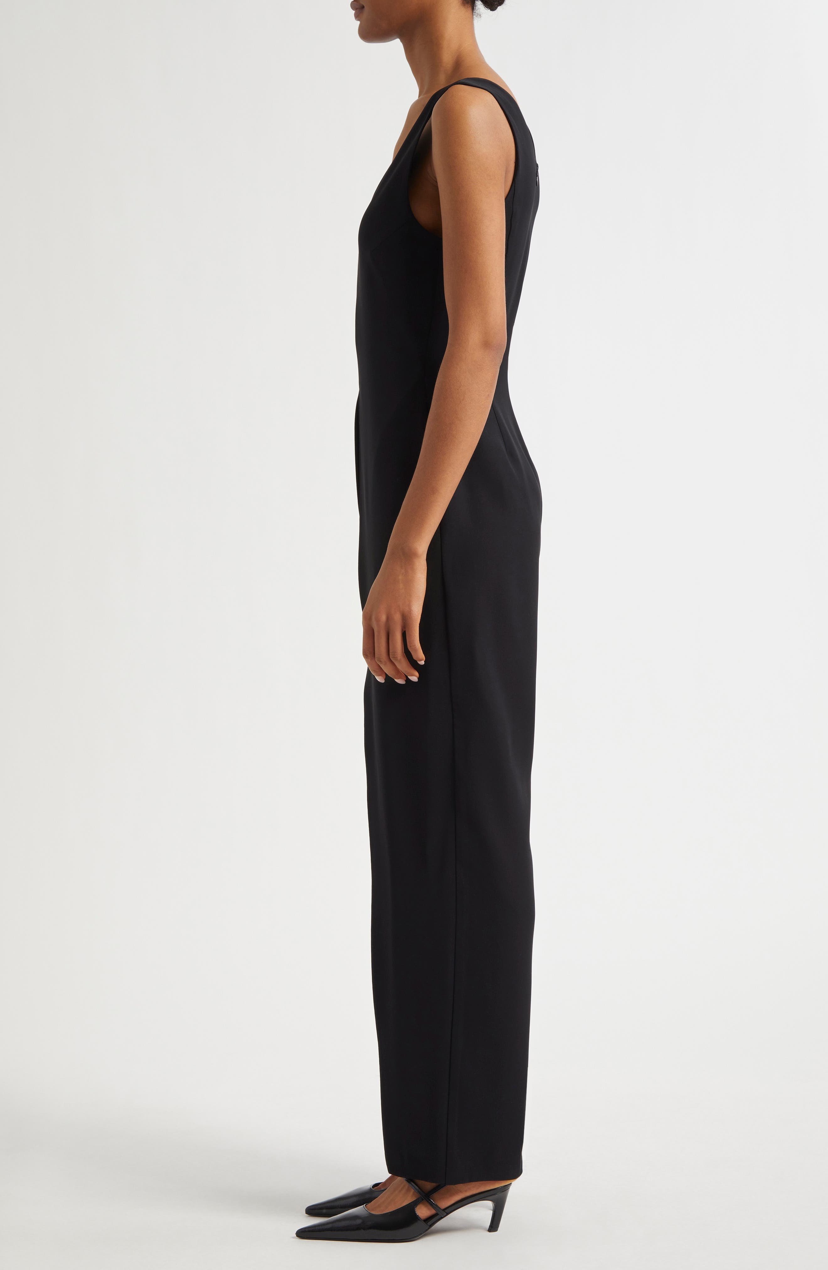 Emporio Armani Sleeveless Jumpsuit in Solid Black at Nordstrom - 3