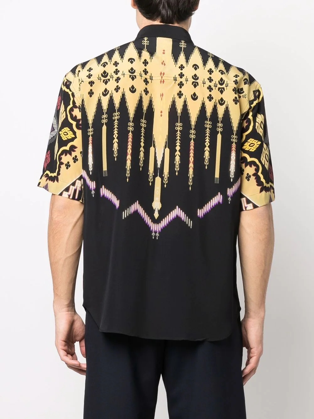 graphic-print silk shirt - 4