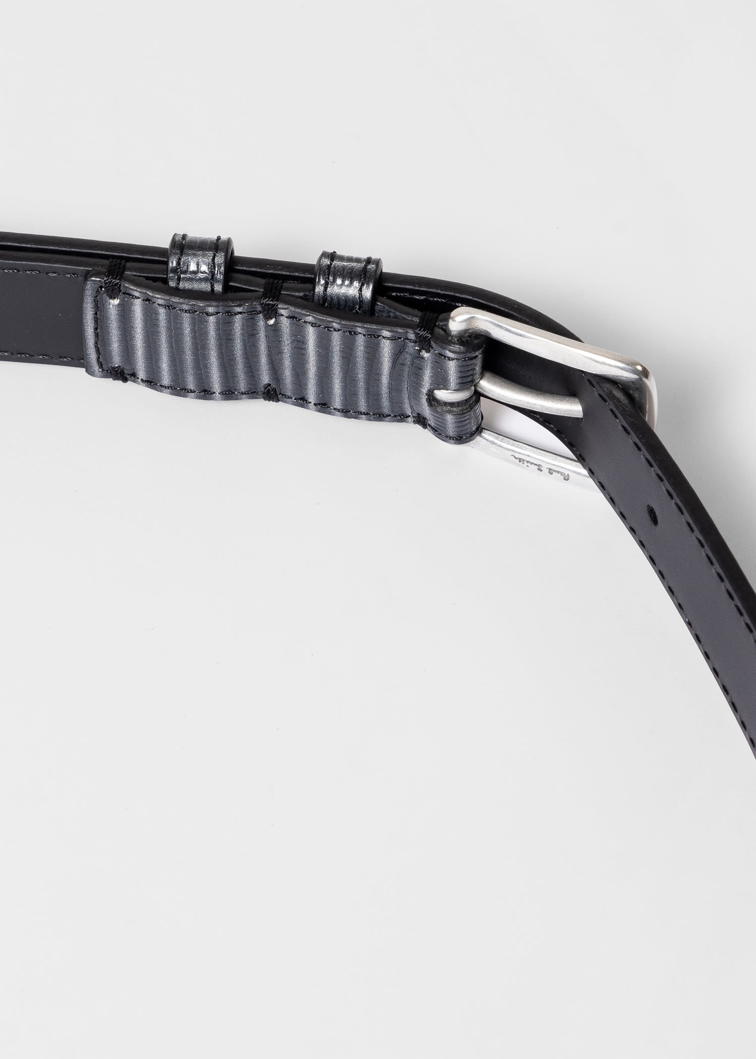 Leather Gradient Stripe Belt - 2