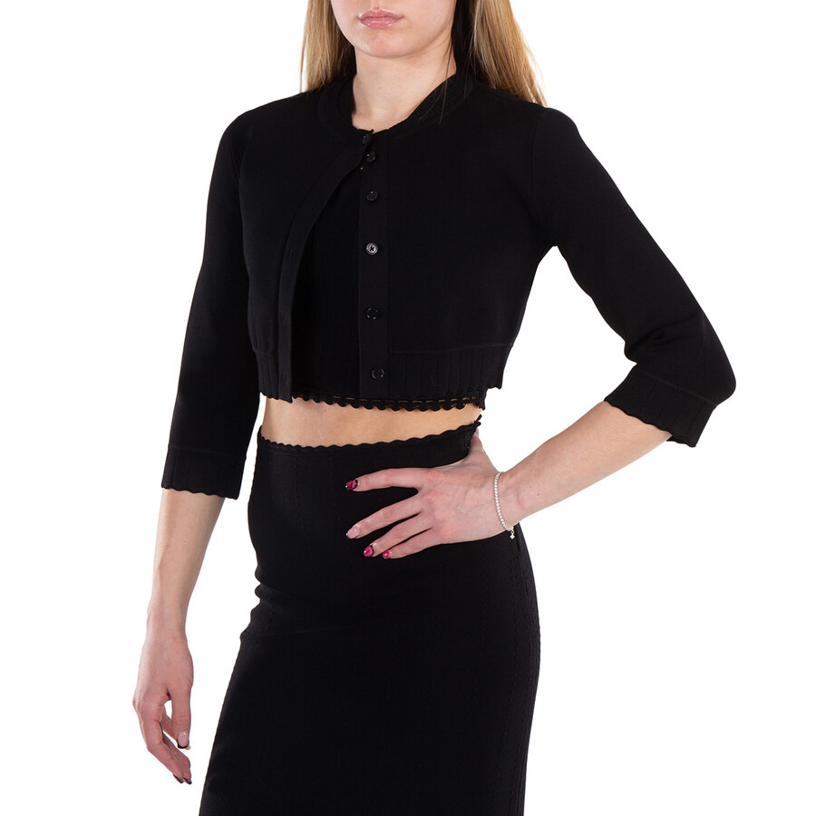 Victoria Beckham Pointelle Cropped Cardigan - 2