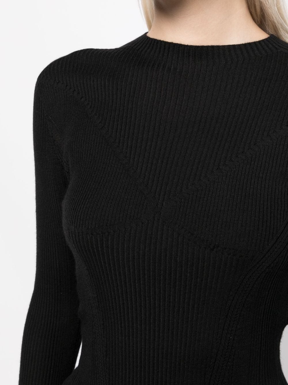 extra-long sleeve rib-knit jumper - 5