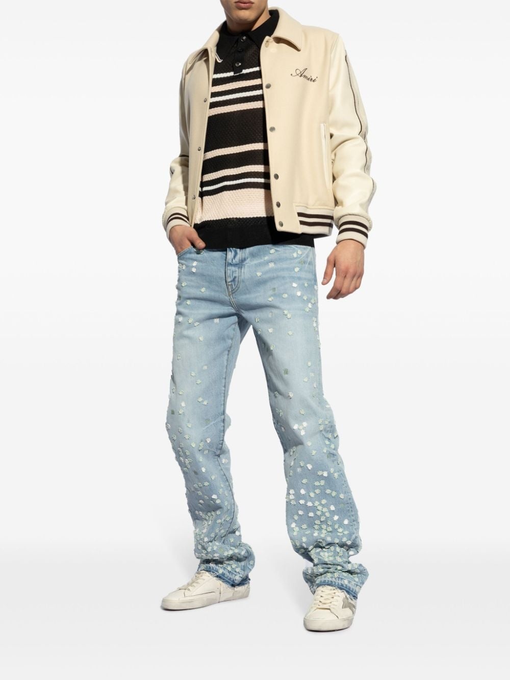 spot-appliquÃ©d straight-leg jeans - 2