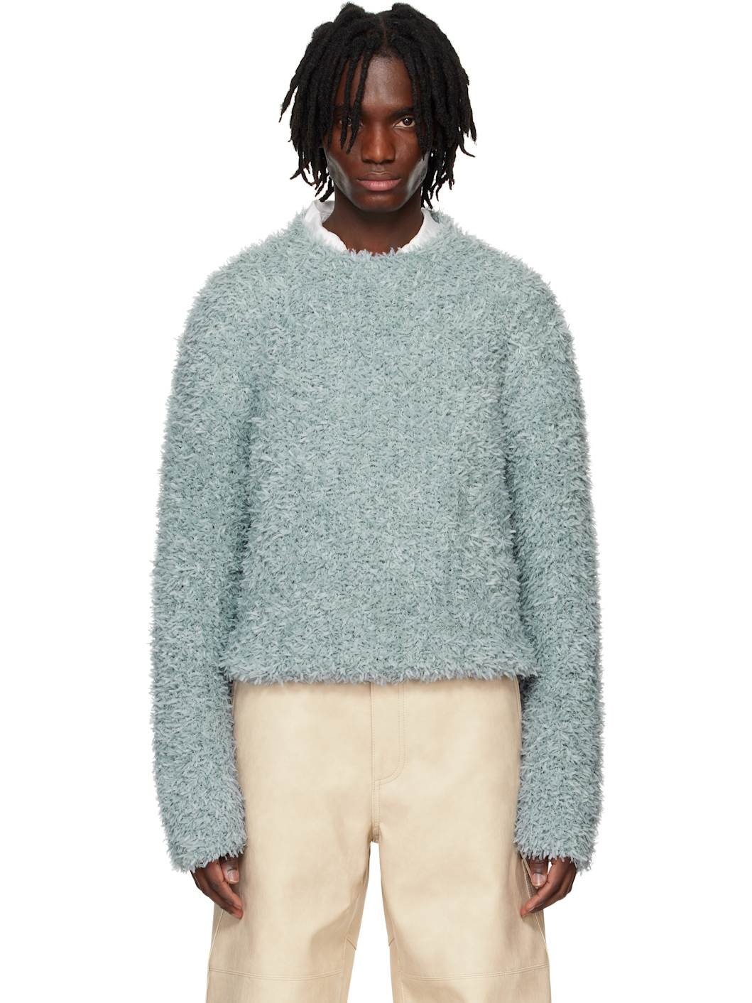 Blue Fluffy Sweater - 1