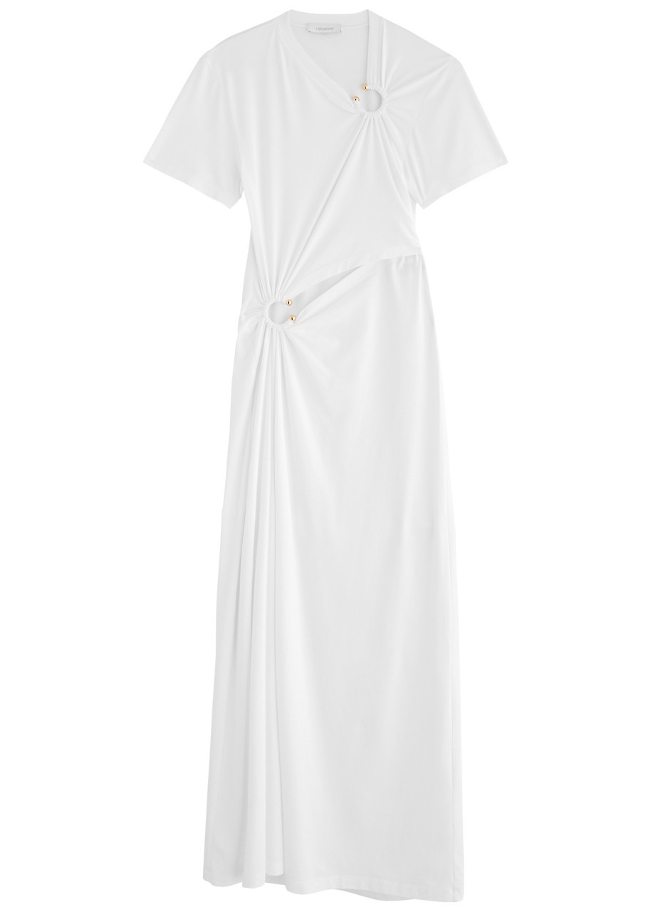 Rabanne Ring-embellished Stretch-cotton Midi Dress - 1