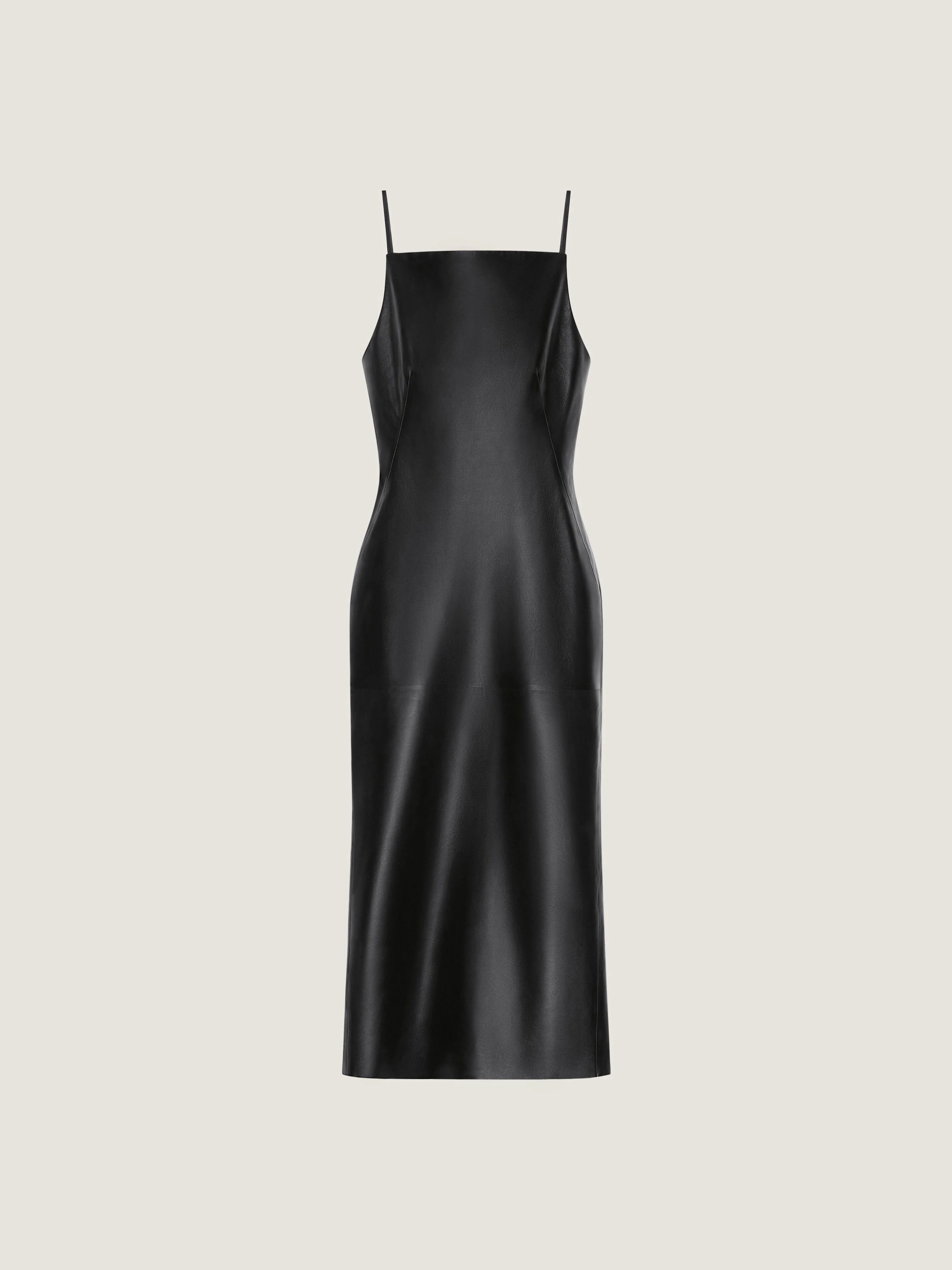 SLICED MIDI DRESS IN NAPPA LEATHER - 1
