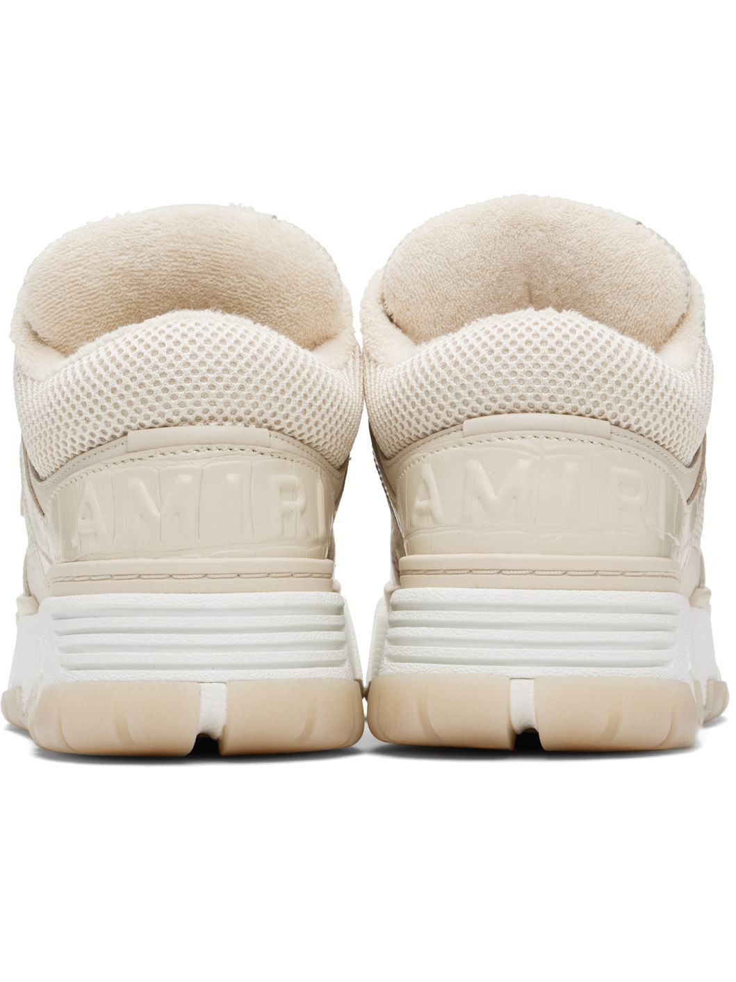 Beige Croc Debossed MA-1 Sneakers - 2