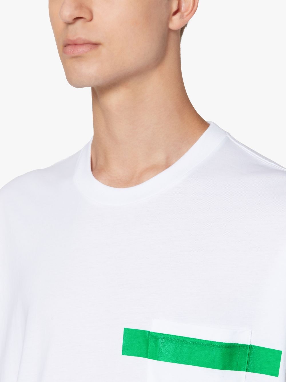 WHITE X GREEN COTTON T-SHIRT | GJM-206 - 5