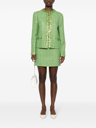 Valentino metallic-threading tweed skirt outlook