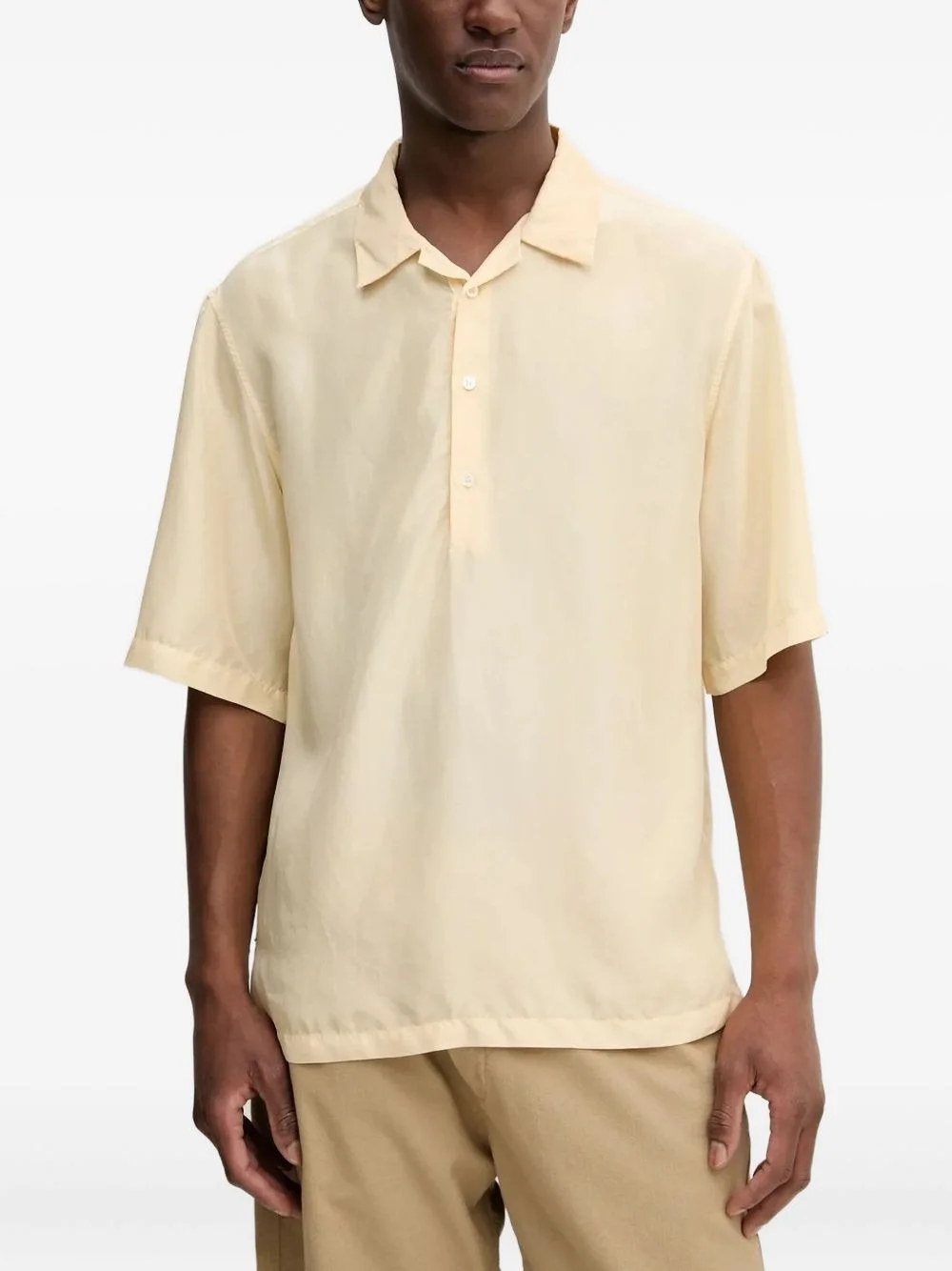 short-sleeve silk polo shirt - 1