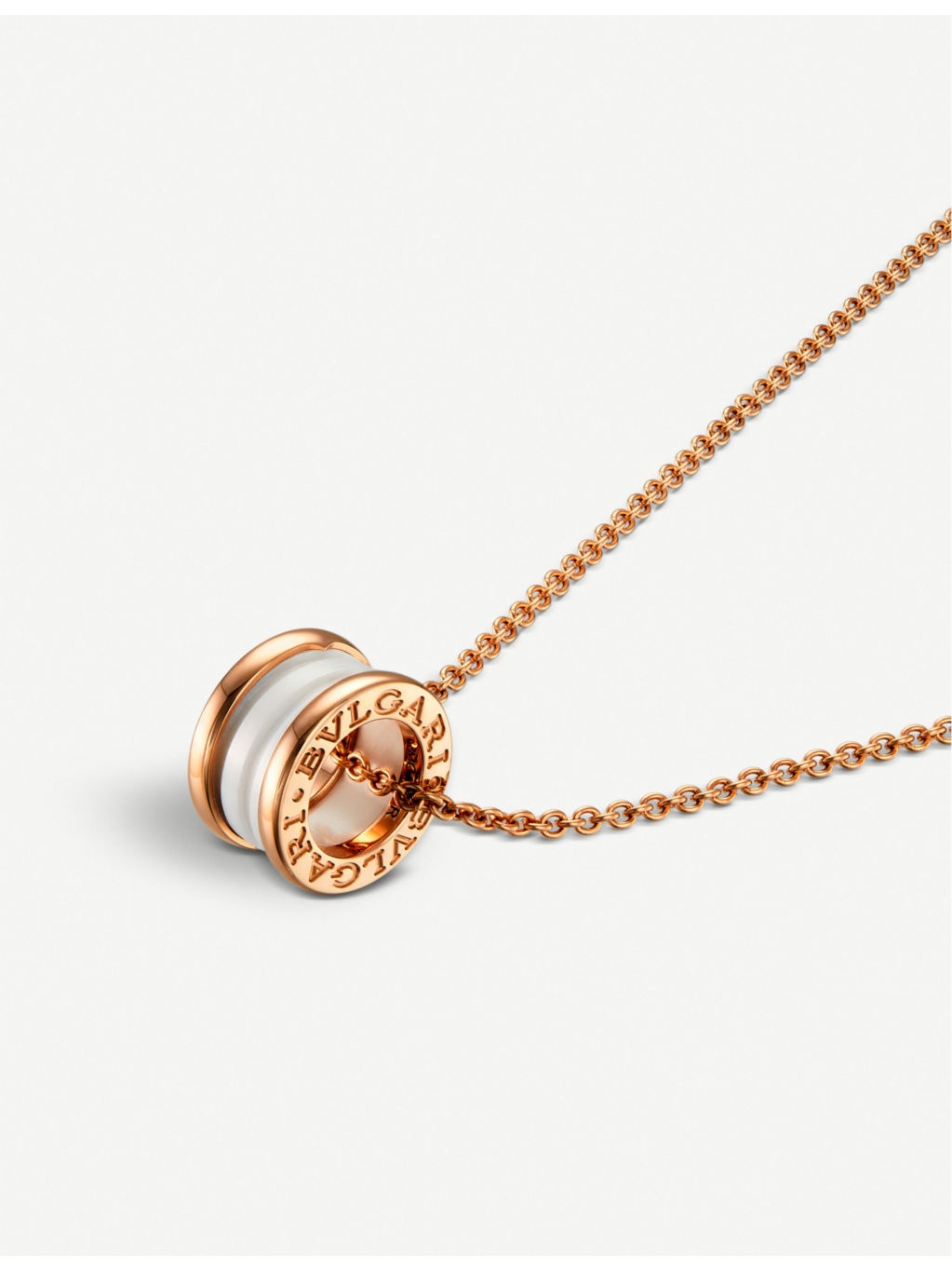 B.zero1 18ct rose-gold and white-ceramic pendant necklace - 2