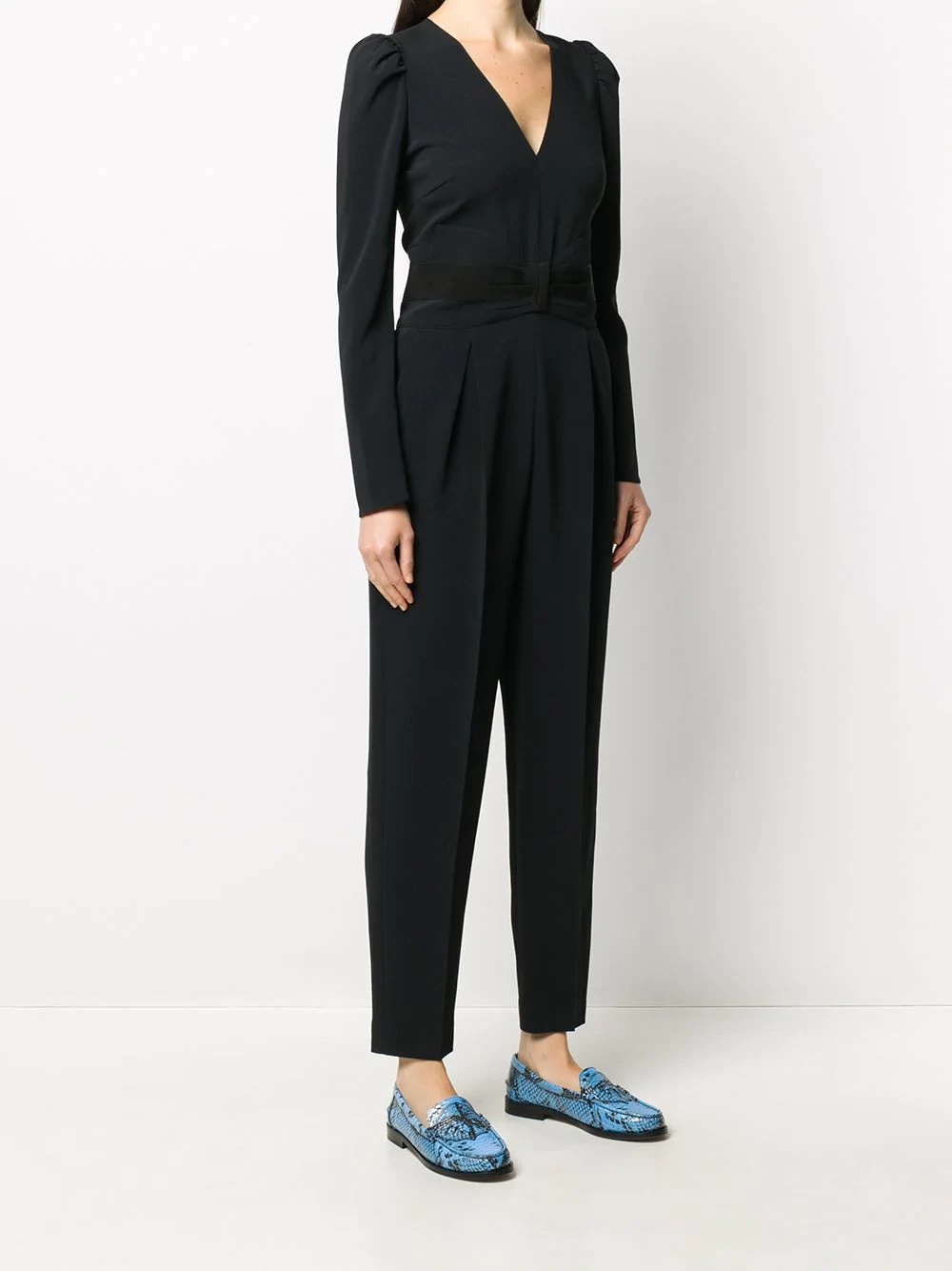 bow-detail tuxedo jumpsuit - 3