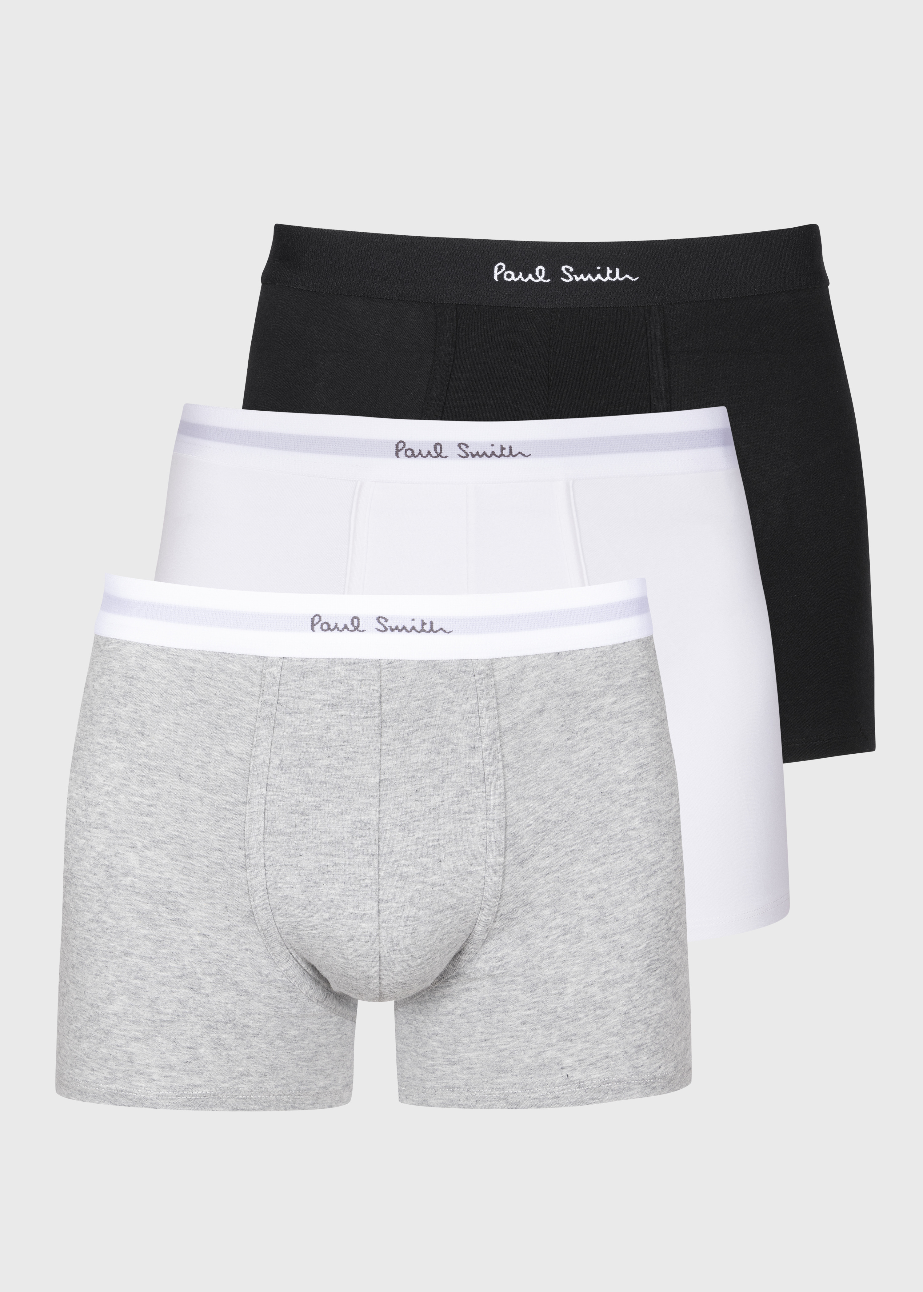 White, Grey And Black Long Boxer Briefs Three Pack - 1