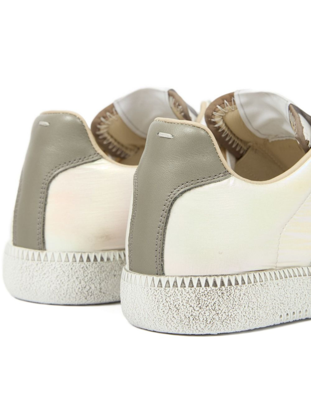 Metallic leather sneakers - 4