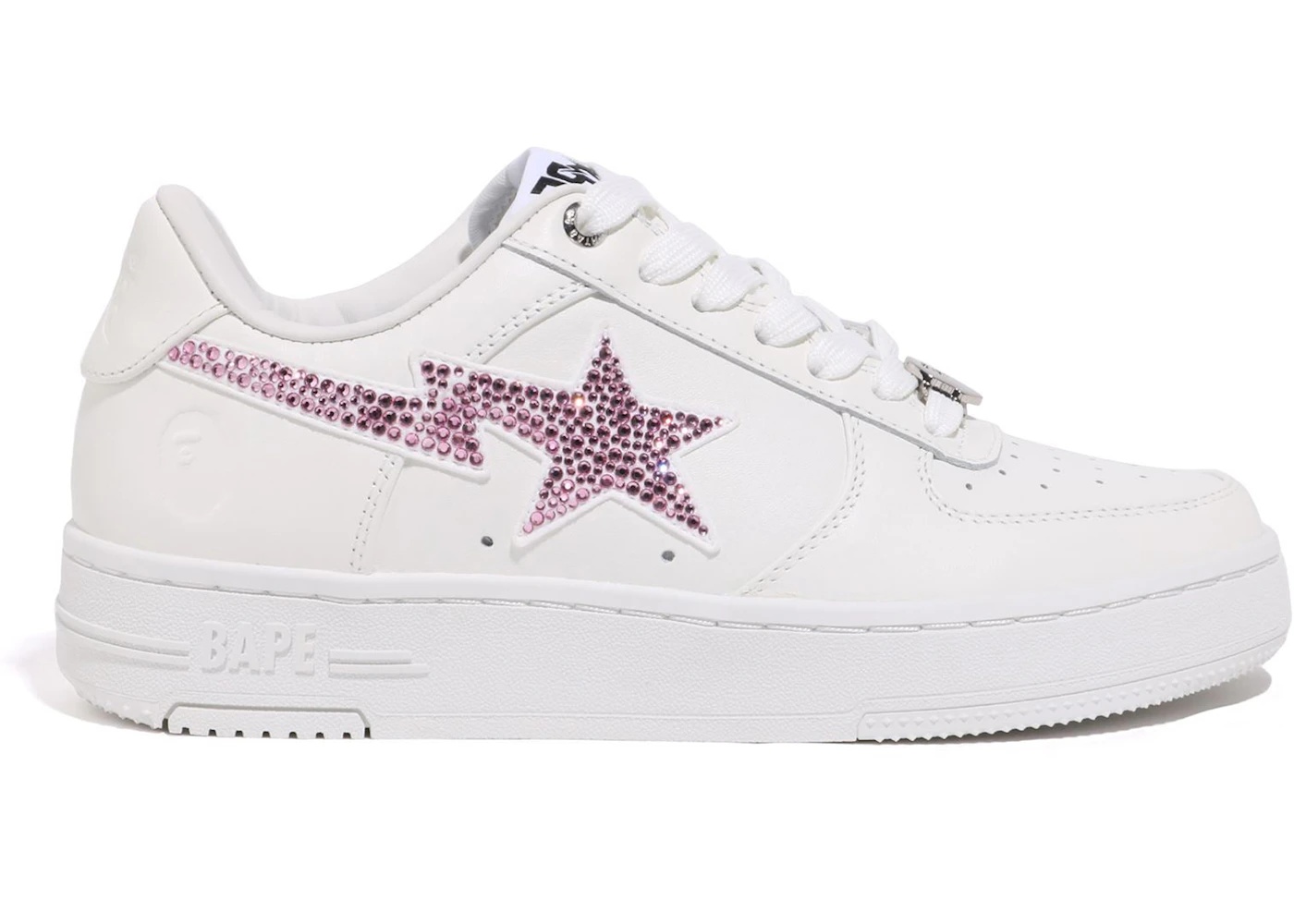 A Bathing Ape Bape Sta Low #50 White Pink Crystal - 1