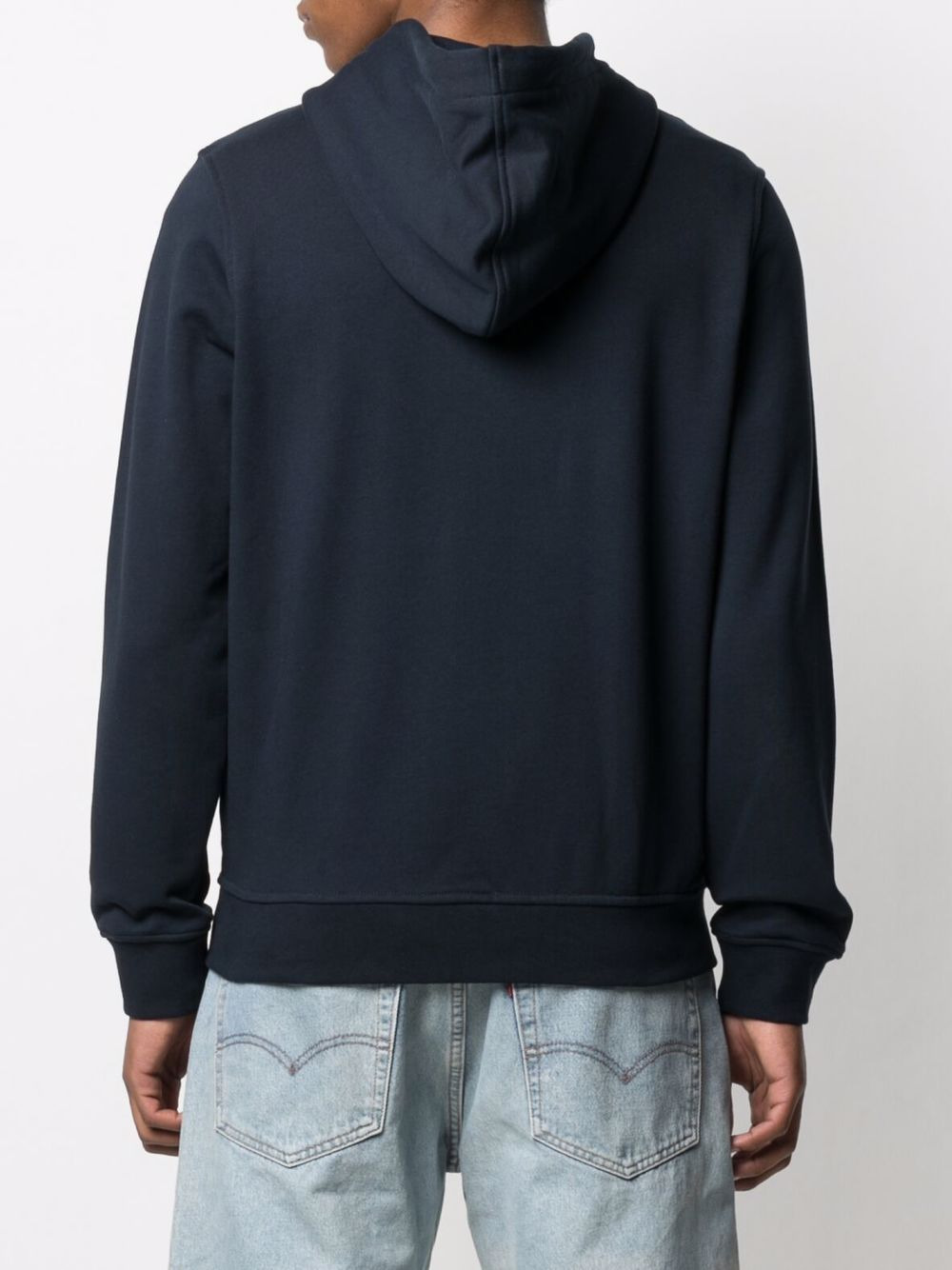 logo patch zipped hoodie - 4