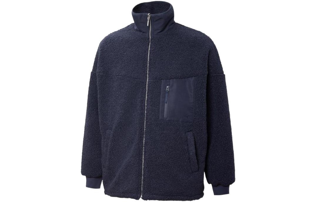 PUMA Mmq lamb's wool Reversible Stand Collar Jacket Couple Style Blue 534744-43 - 3