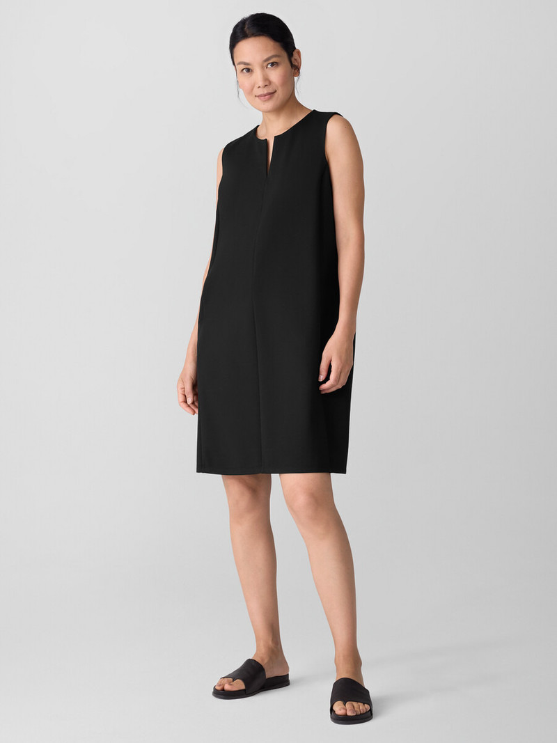 Lightweight Ponte Split Neck Dress 3