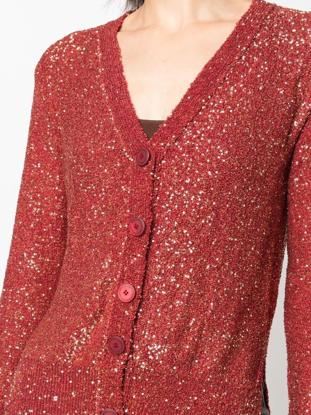 sequin-embellished cardigan - 5