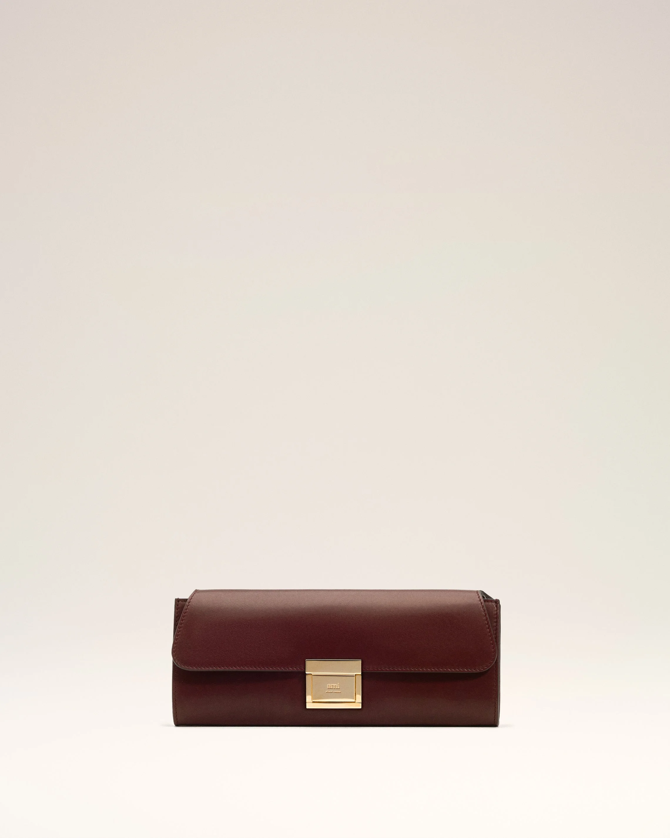 BURGUNDY SMOOTH LEATHER MIMI POUCH - 1