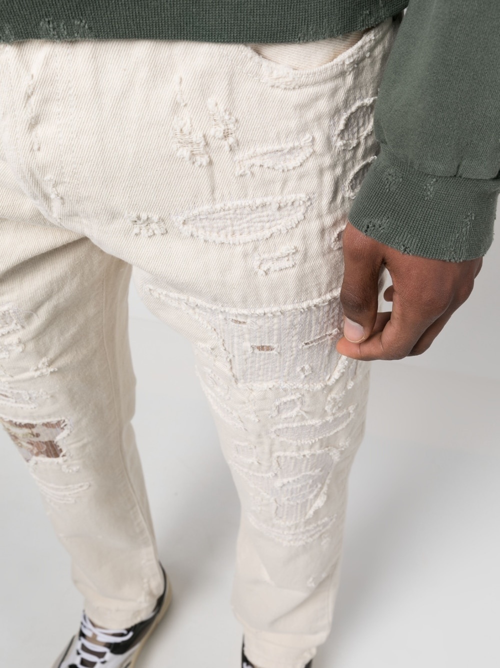 patch-detail denim jeans - 5