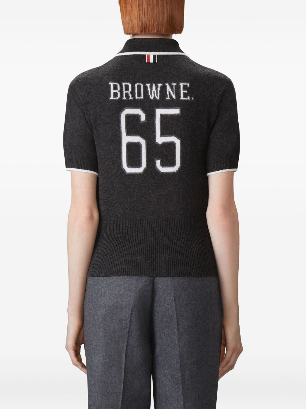 intarsia-number polo shirt - 4
