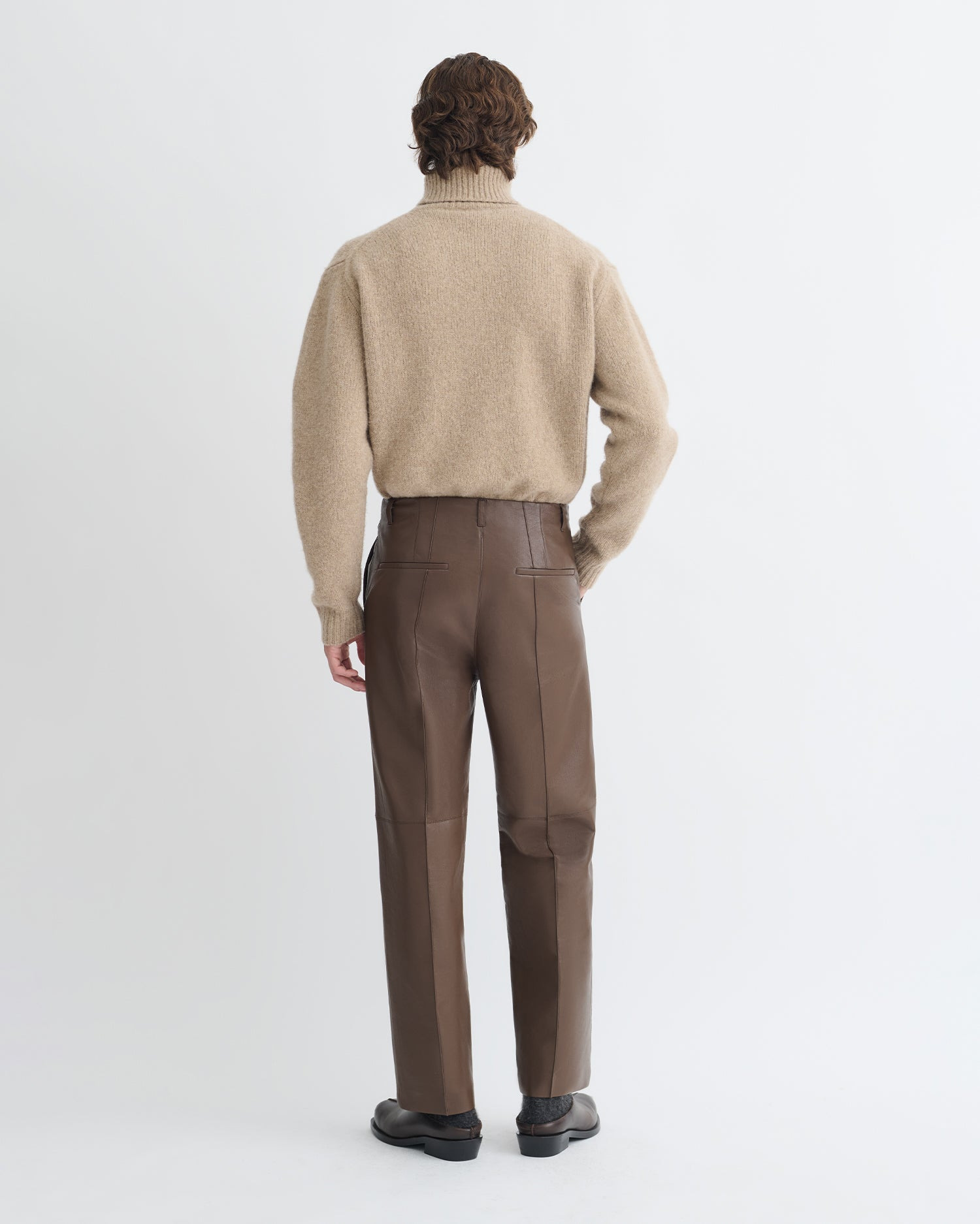 Regenerated Leather Straight-Leg Pants - 3
