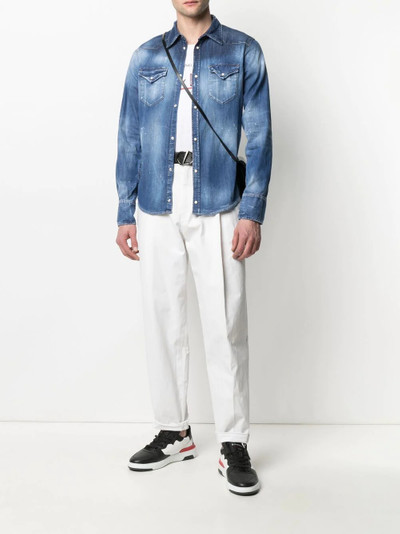 DSQUARED2 distressed-effect denim shirt outlook