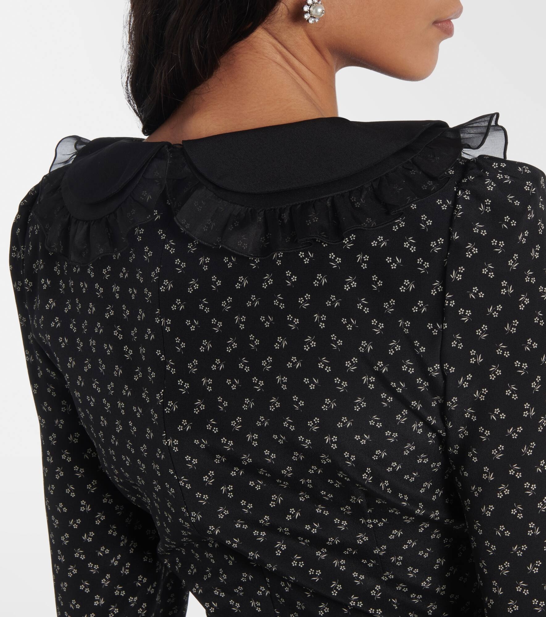 Floral printed silk minidress - 5