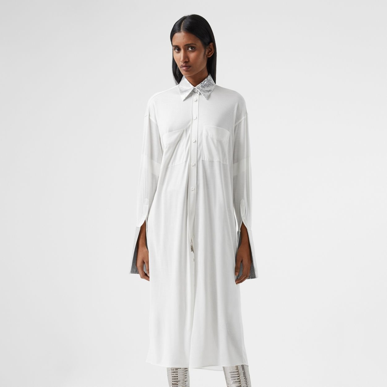 ワンピース Burberry Embroidered Jersey Shirt Dress Burberry Vintage Check-print Cotton Shirt Dress | Neutrals