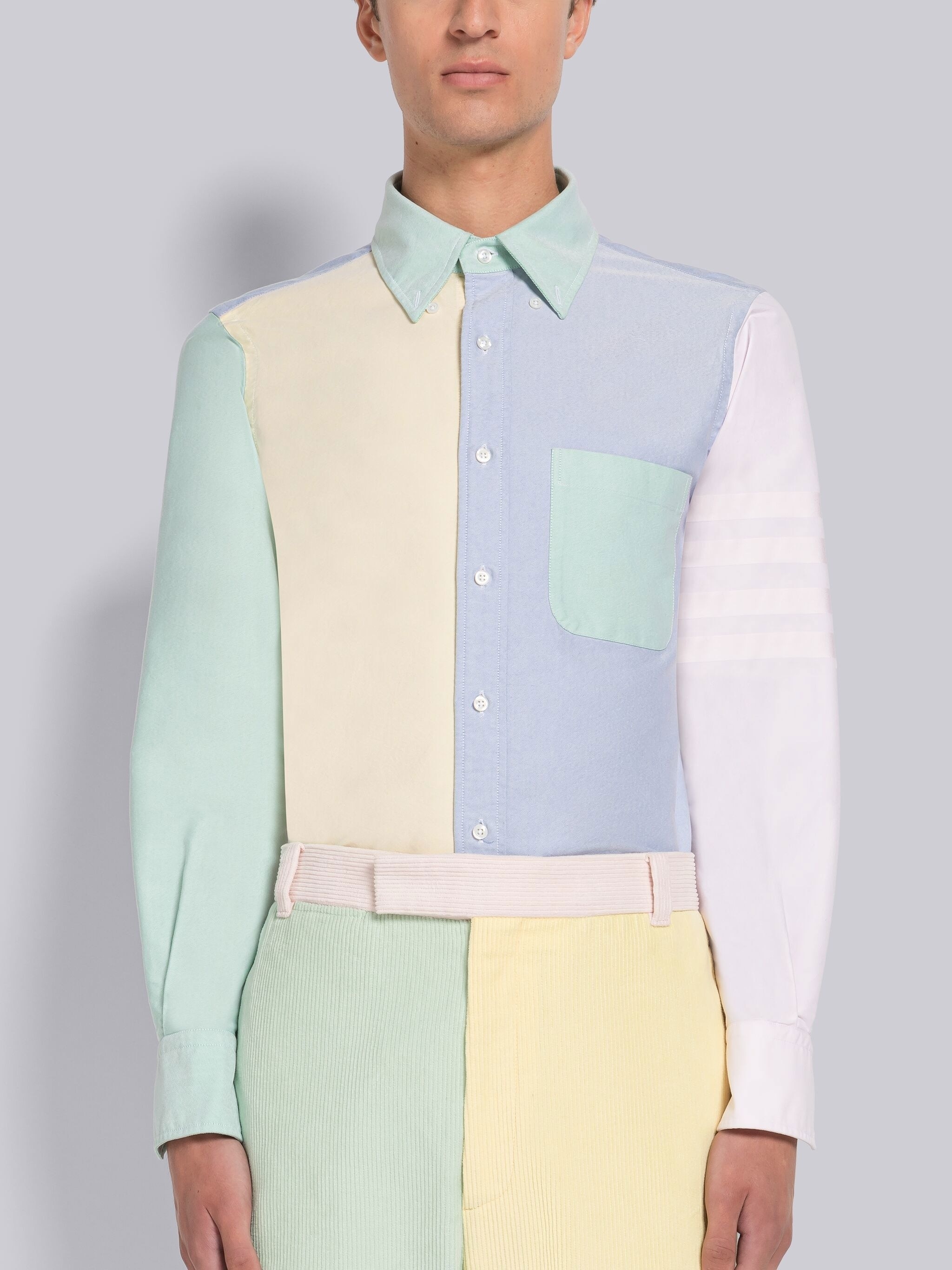 FUN-MIX OXFORD SATIN WEAVE 4-BAR STRAIGHT FIT SHIRT - 1