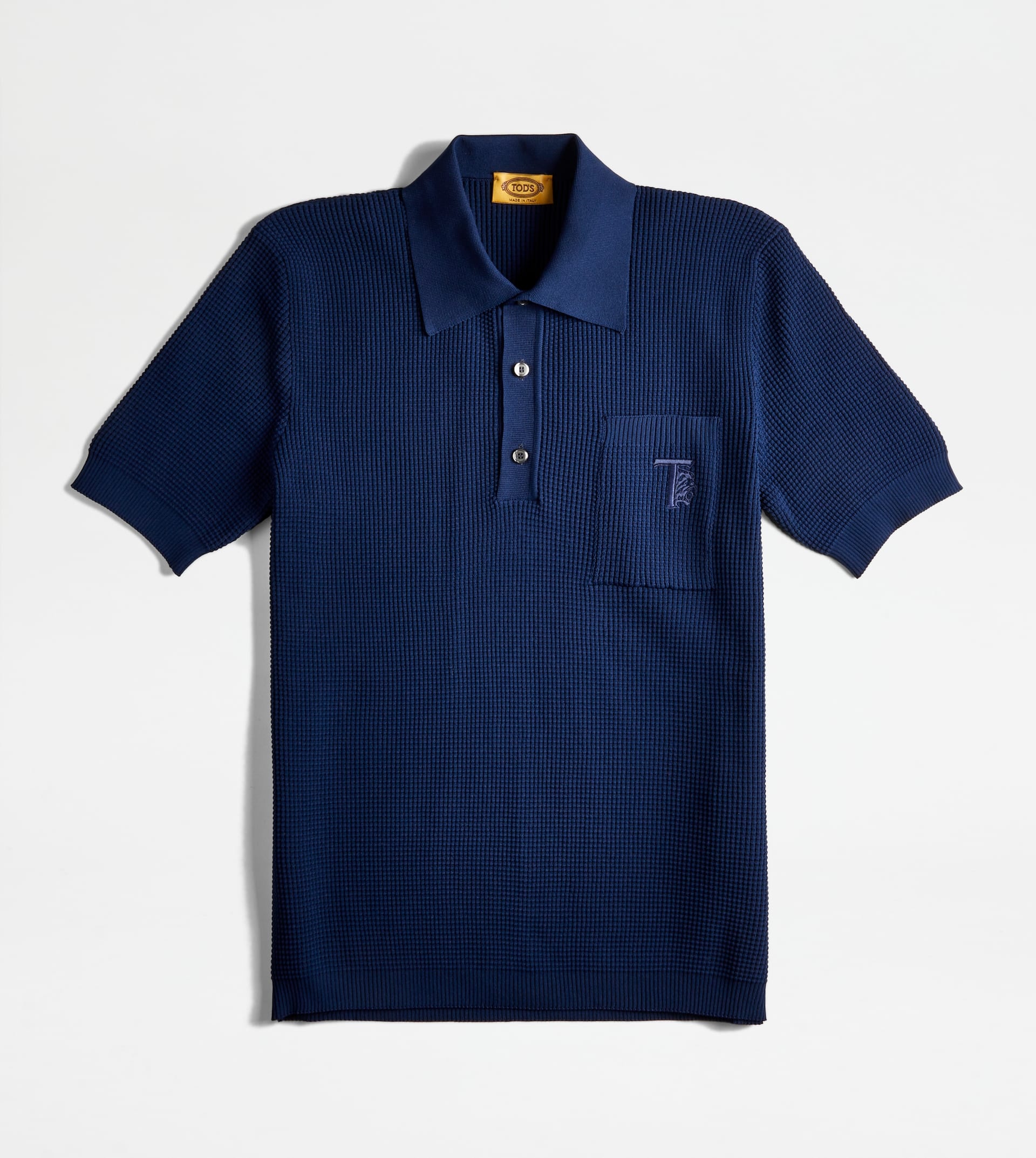 POLO SHIRT IN KNIT - BLUE - 1