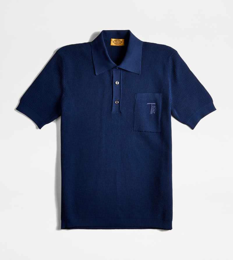 POLO SHIRT IN KNIT - BLUE 1