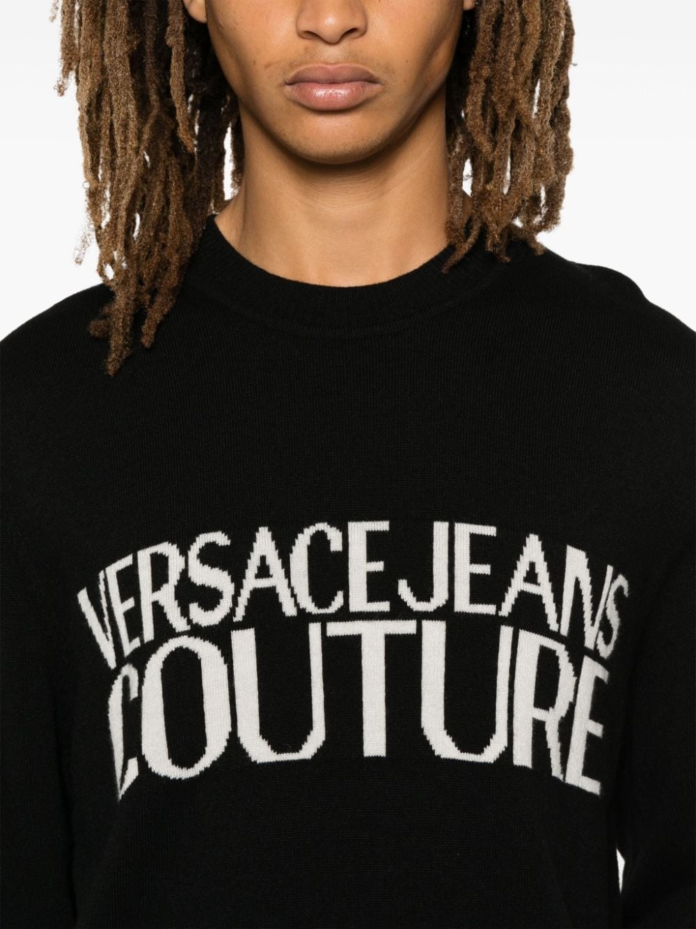 logo-intarsia sweater - 5