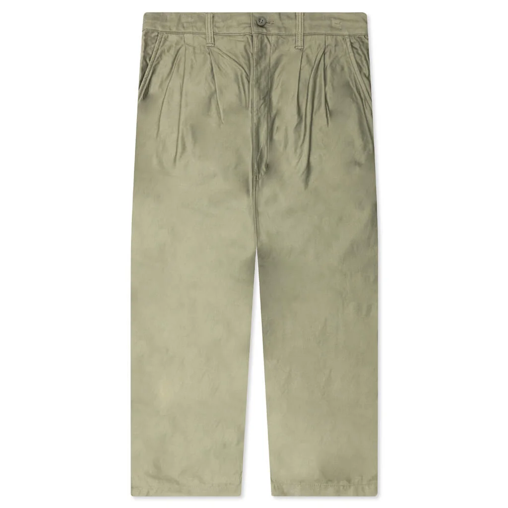 CONTRAST COTTON PANTS - KHAKI - 1