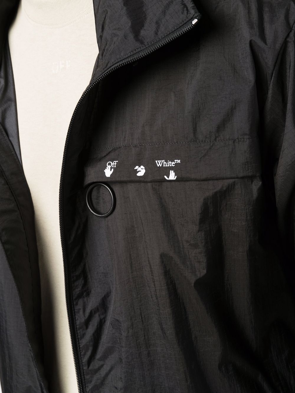 logo print zipped windbreaker - 5