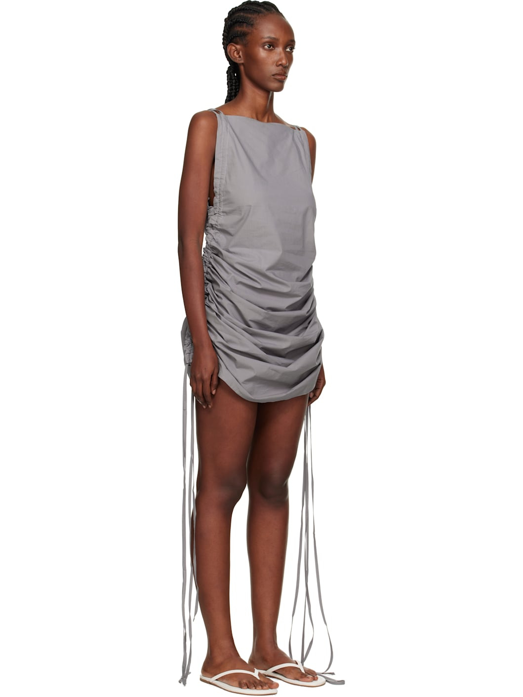 Gray Pictorial Strap Midi Dress - 2