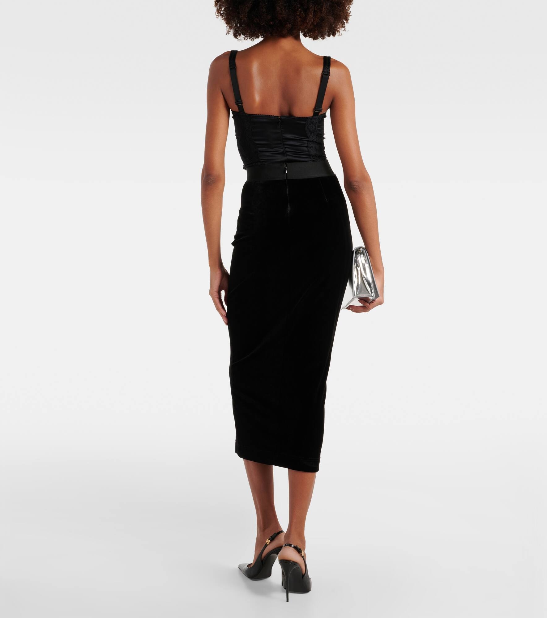 Velvet pencil skirt - 3