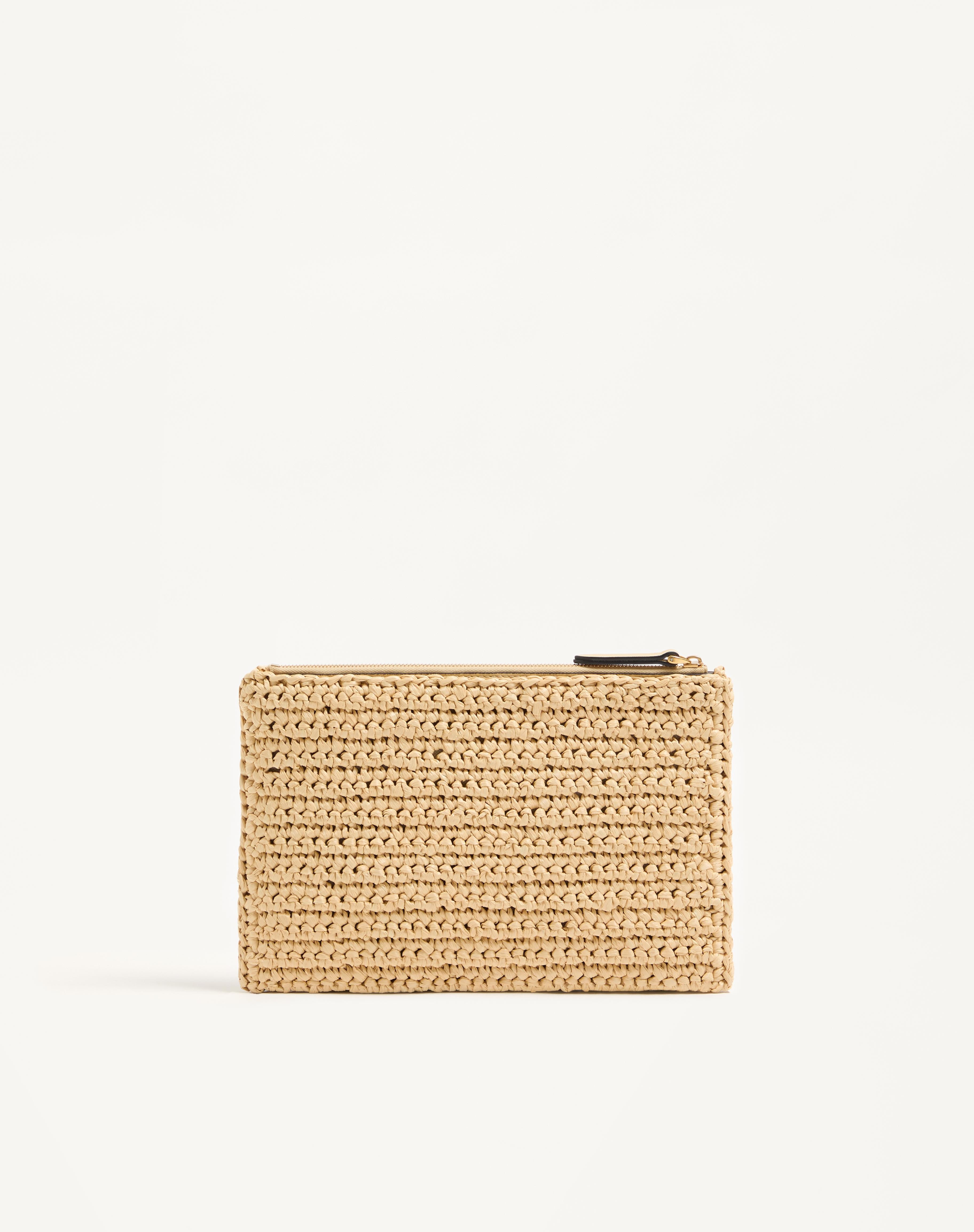 VALENTINO GARAVANI VIVA SUPERSTAR SYNTHETIC RAFFIA POUCH - 5