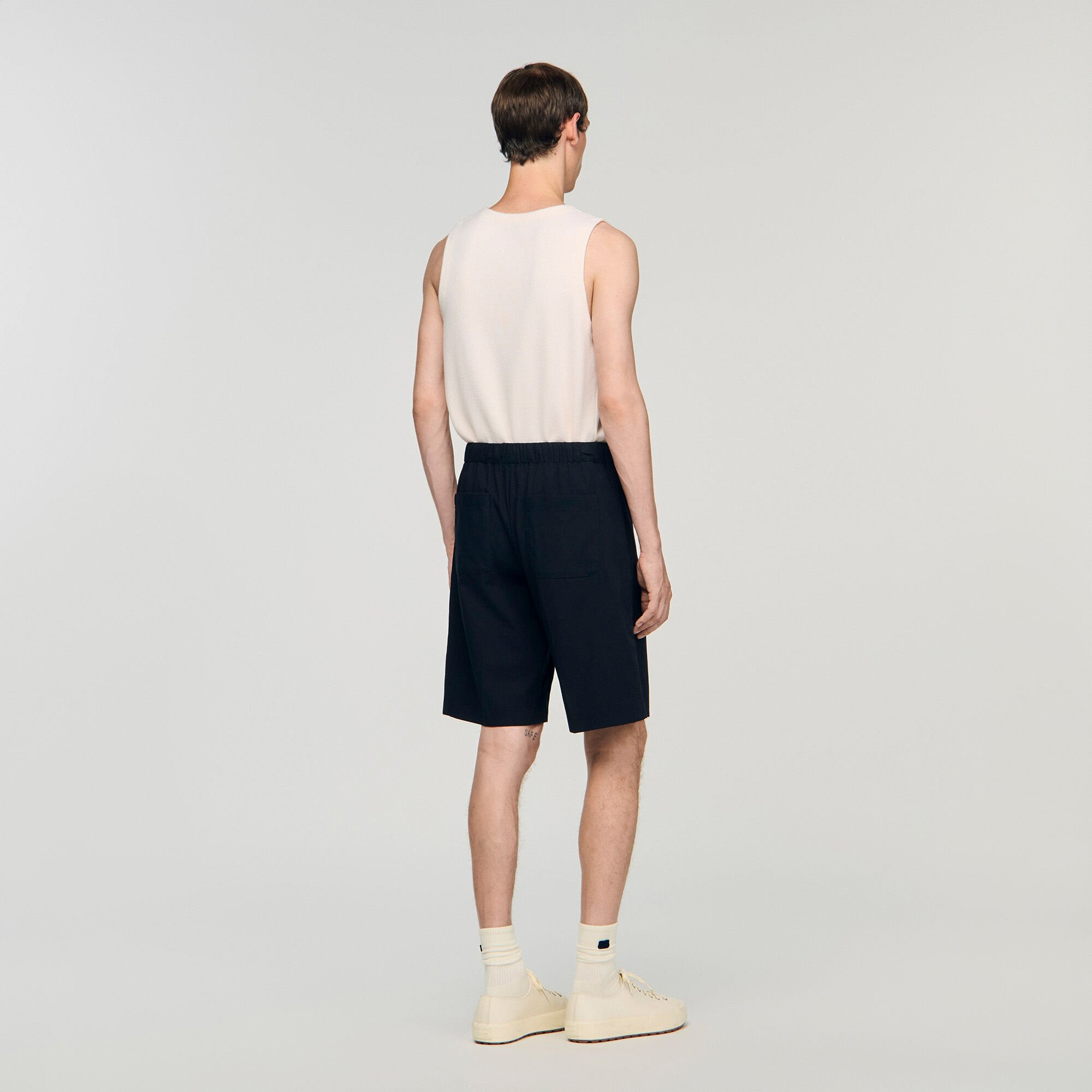 ELASTICATED WAIST COTTON SHORTS - 5