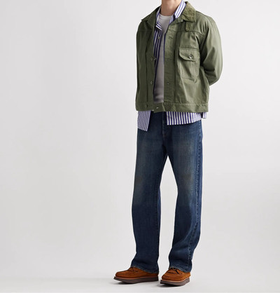 Engineered Garments Camp-Collar Corduroy-Trimmed Herringbone Cotton-Twill Trucker Jacket outlook