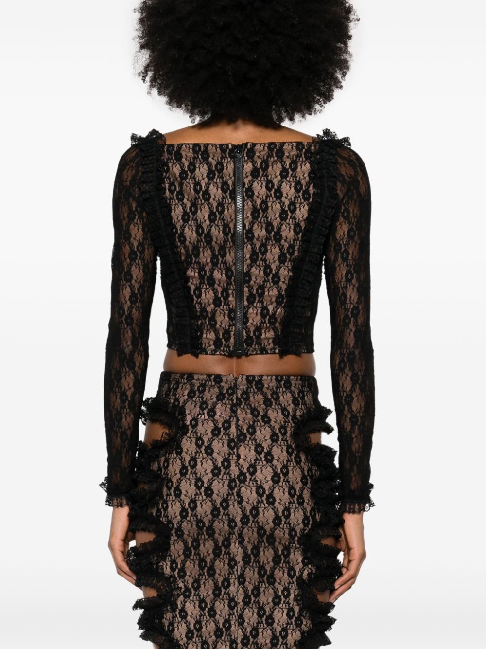 x Christopher Kane lace ruffle top - 4
