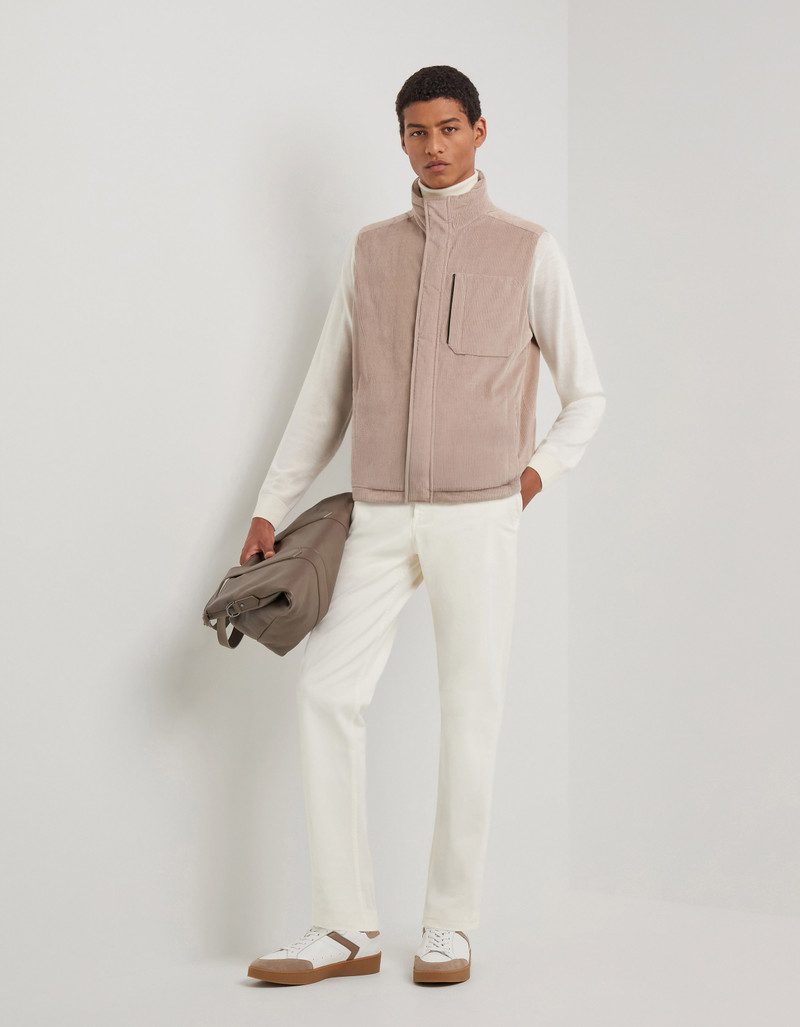 Canali BEIGE PADDED WATER-REPELLENT TREATED PURE COTTON VEST outlook