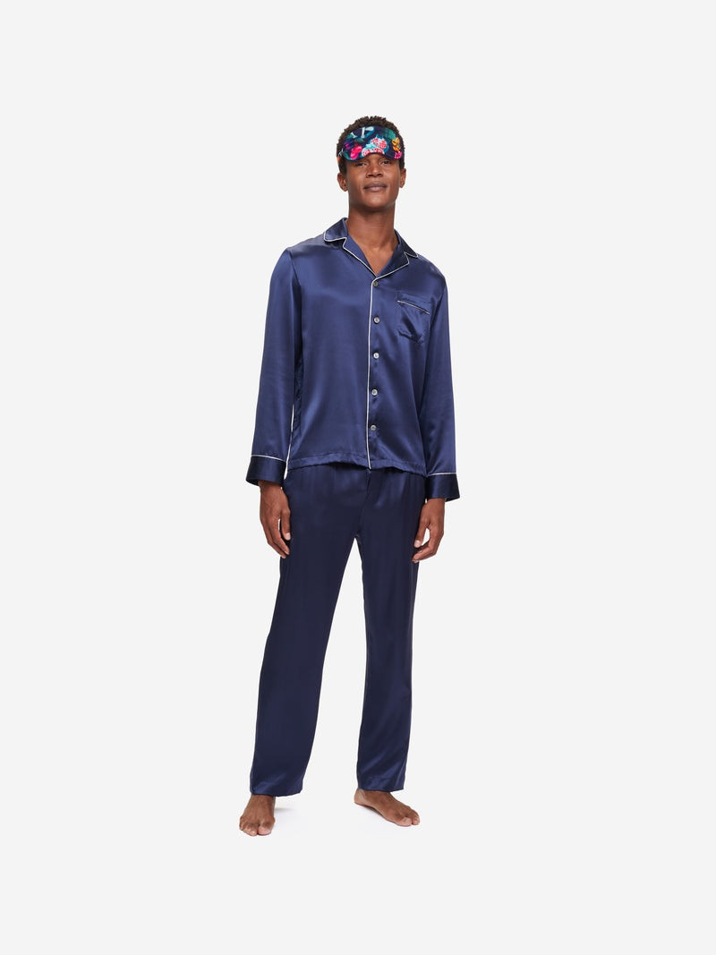 Eye Mask Brindisi 78 Silk Satin Navy 7