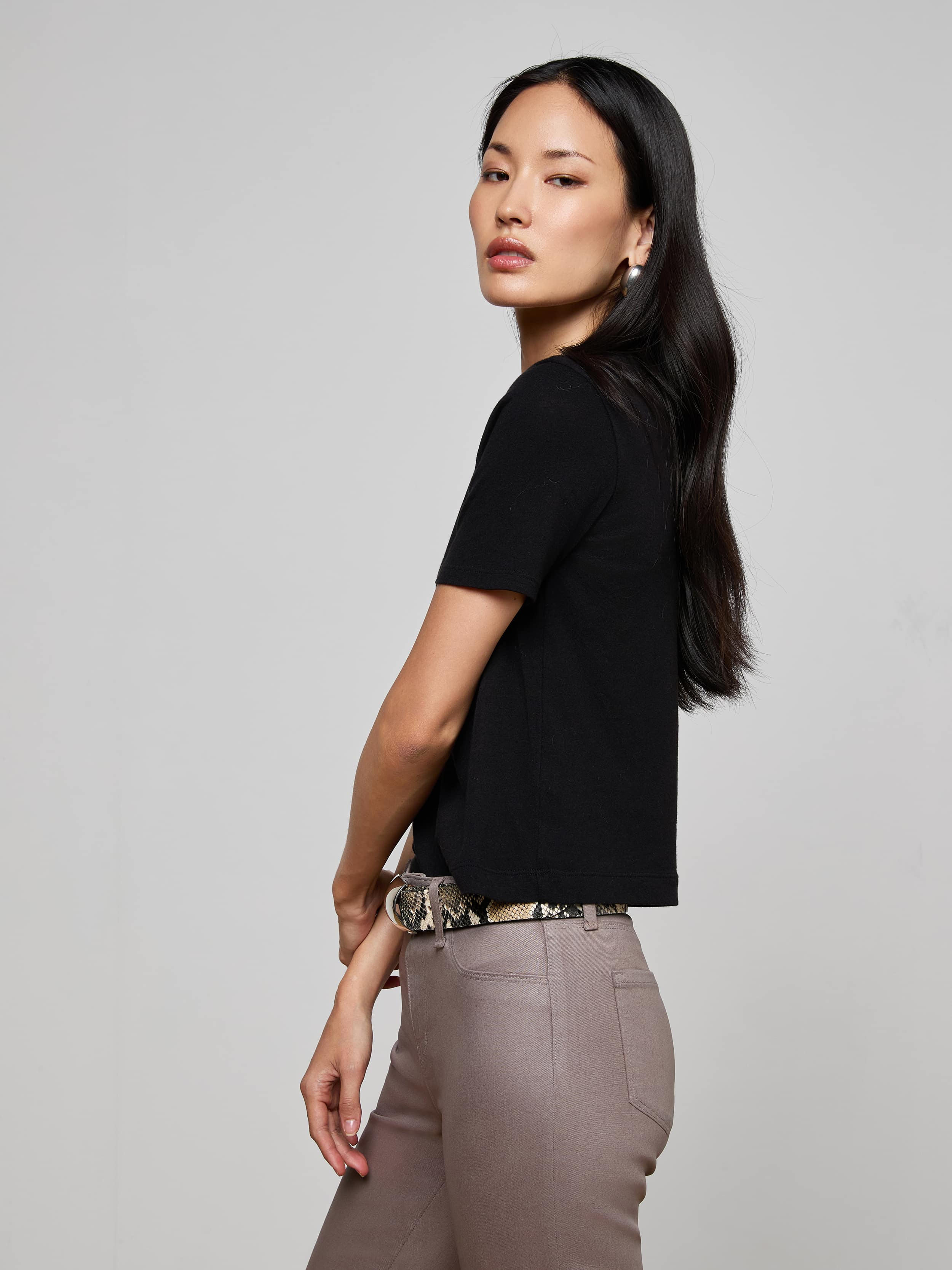 Stormy Cropped Cotton Tee - 3