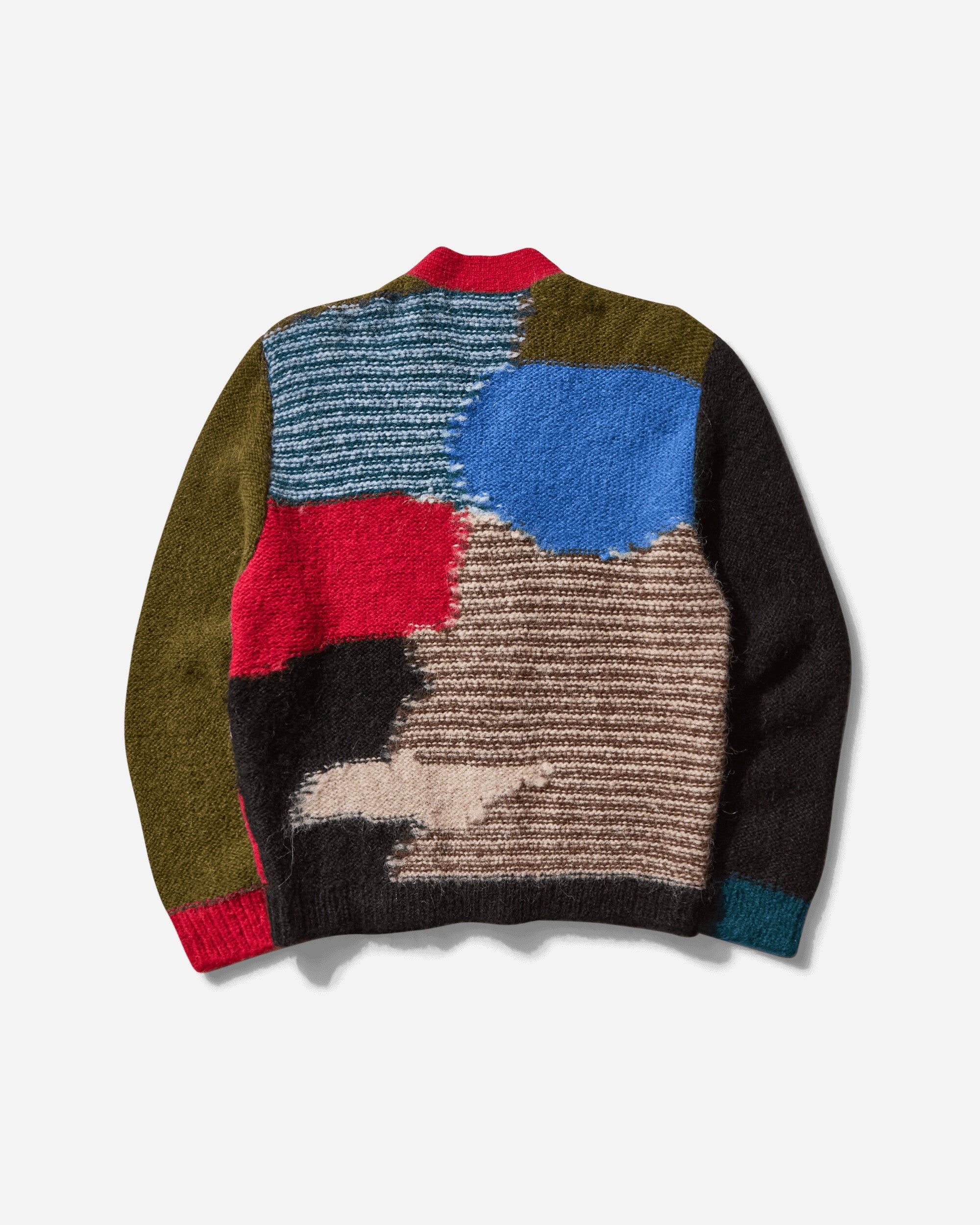 Men's Mix Pattern Cardigan Olive - 2