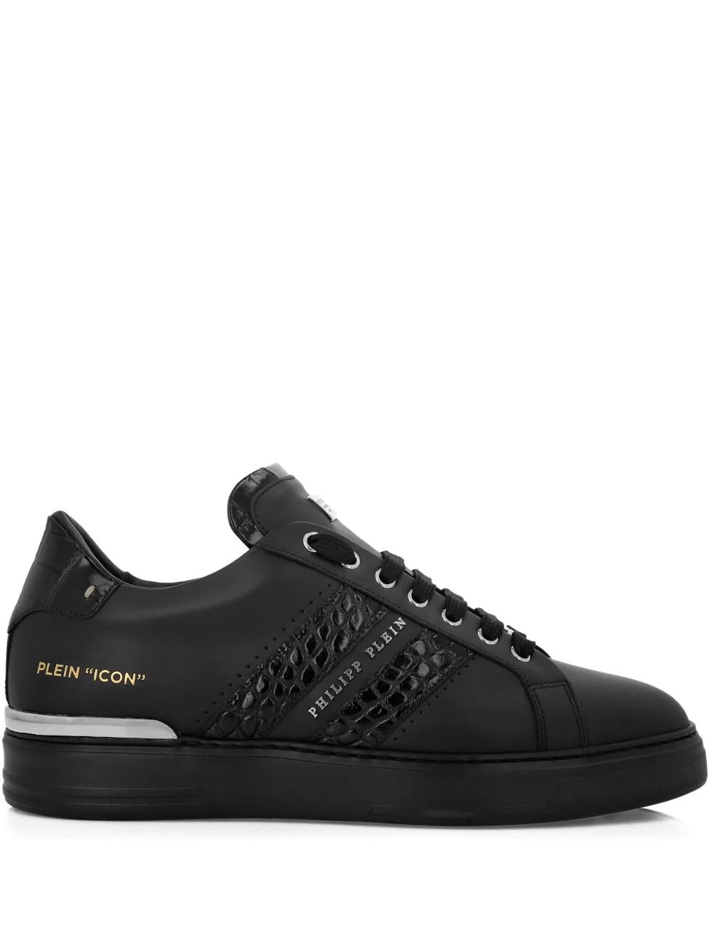 leather low-top sneakers - 1