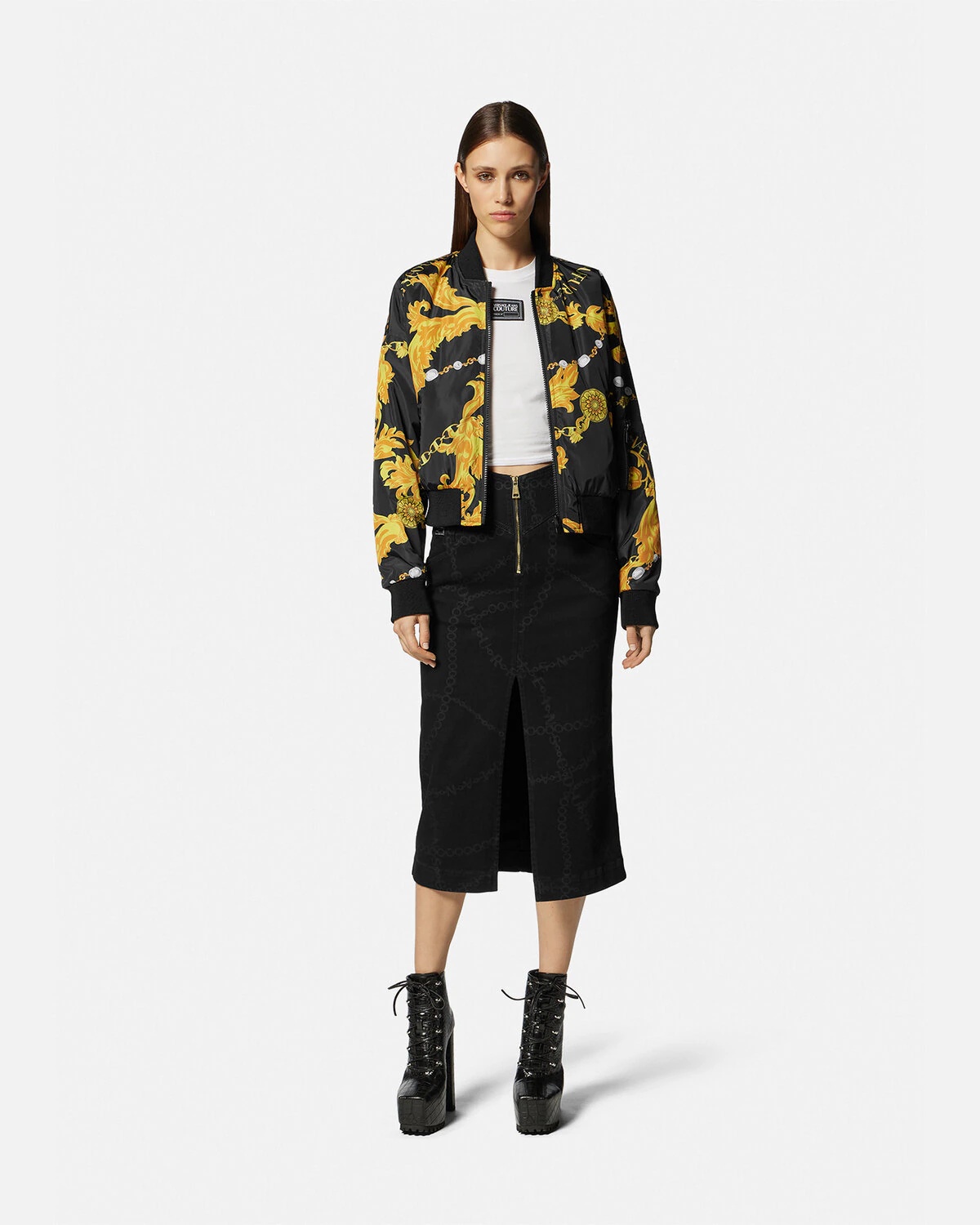 Chain Couture Reversible Bomber Jacket - 2