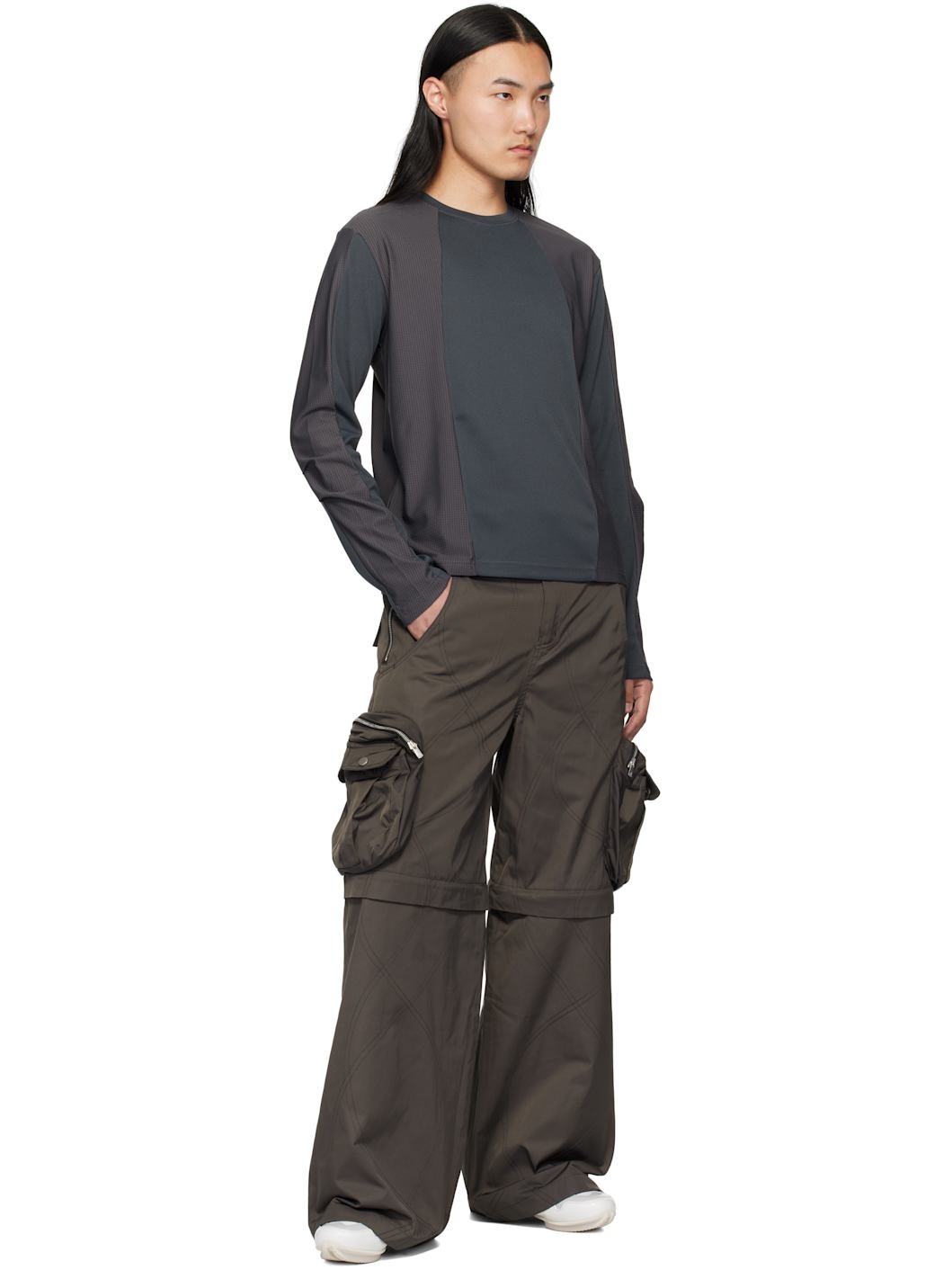 Gray Diffraction Convertible Cargo Pants - 5