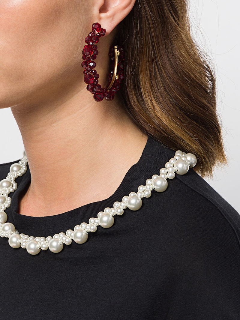 Simone Rocha crystal beaded Wiggle hoop earrings outlook