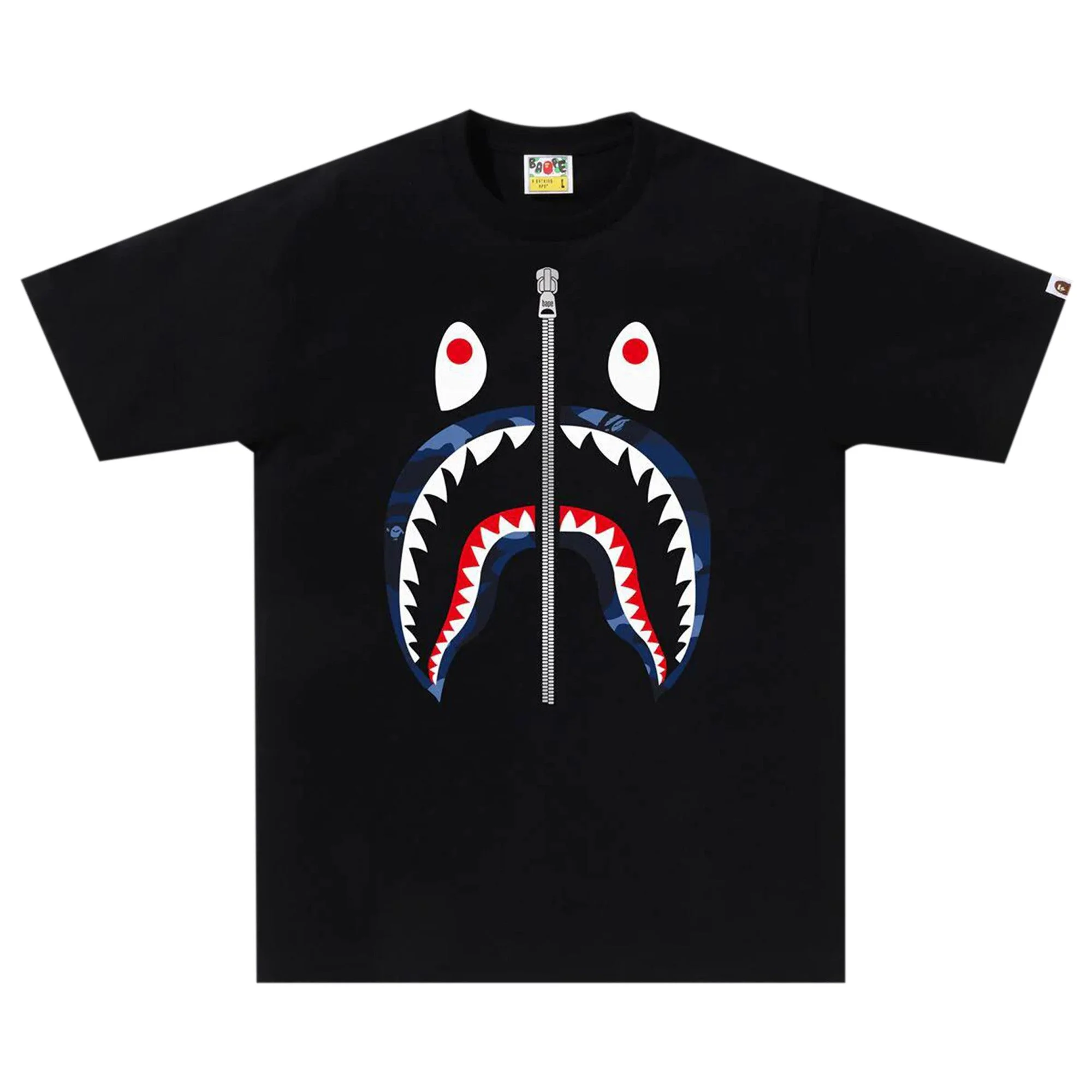 BAPE Color Camo Shark Tee 'Black/Navy' - 1